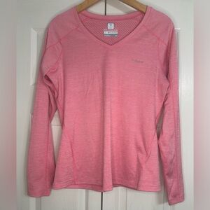 Columbia Pink Fitted Long Sleeve T-Shirt
